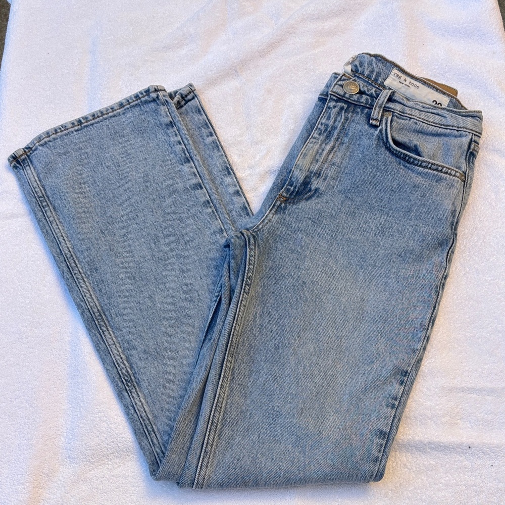 rag & bone Light Blue Straight-Leg Women's Jeans